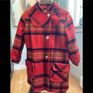 Vintage Plaid Wool Coat